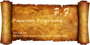 Papacsek Franciska névjegykártya